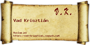 Vad Krisztián névjegykártya
